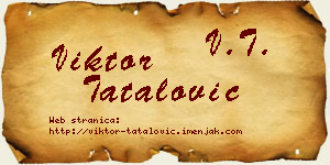 Viktor Tatalović vizit kartica